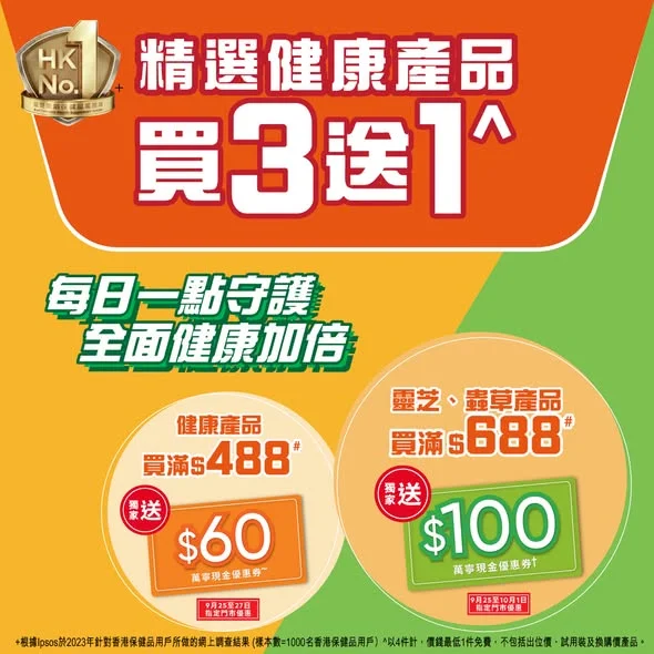 【精選健康產品「買3送1^」】健康就係最型嘅生活態度🧡 而家補健都可以好靈活!