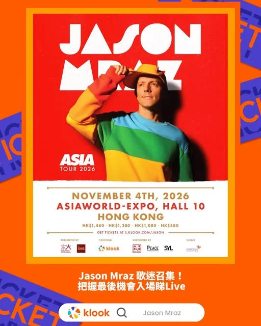 【#Klook藝文】Jason Mraz 演唱會最後召集 ⏰🎸✨ 把握機會入場見偶像!