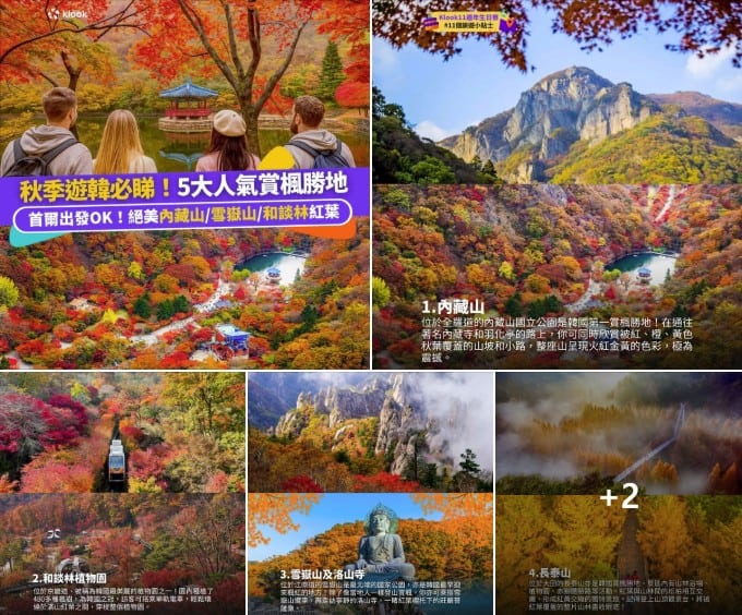 韓國楓葉賞秋優惠推介