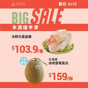 【一田】本週搶手貨 北海道赤肉雷電蜜瓜$159/個（即日起至09/10）