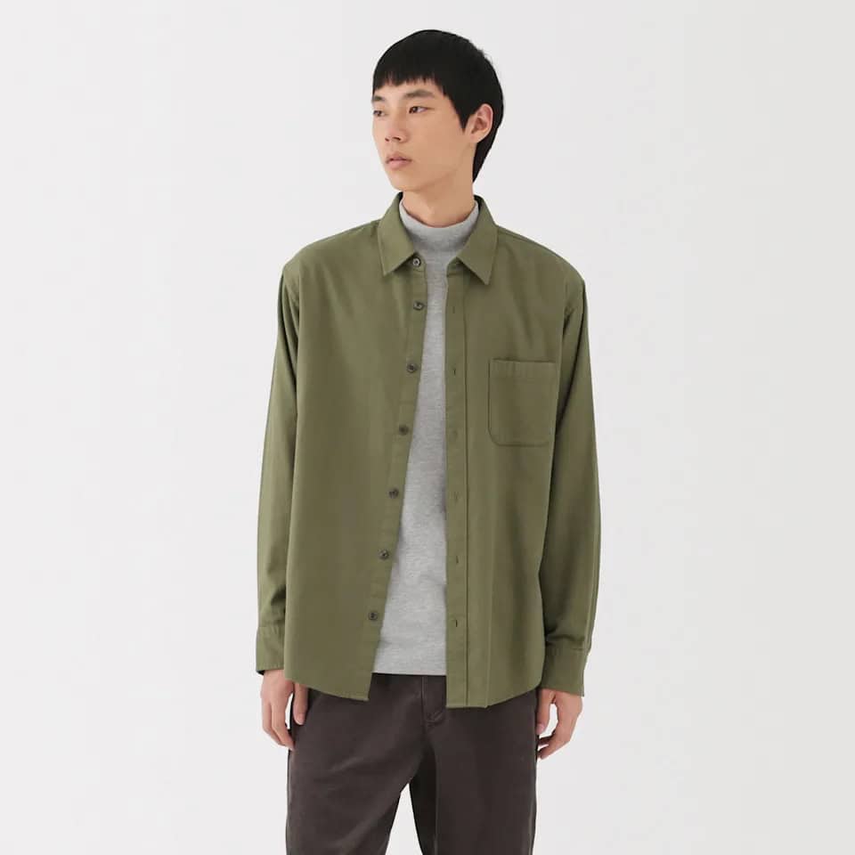 男裝法蘭絨長袖衫