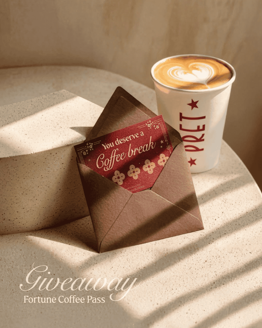 Pret A Manger 二月限定招福咖啡卡 $88 購得5杯手調飲品 教你一招免費飲咖啡