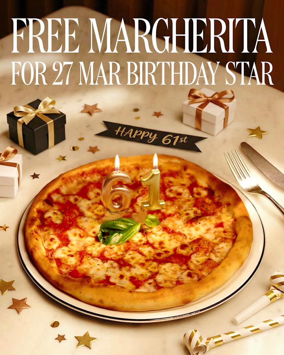 【PizzaExpress】3月27日生日 免費送瑪嘉麗塔皇后薄餅(27/03)