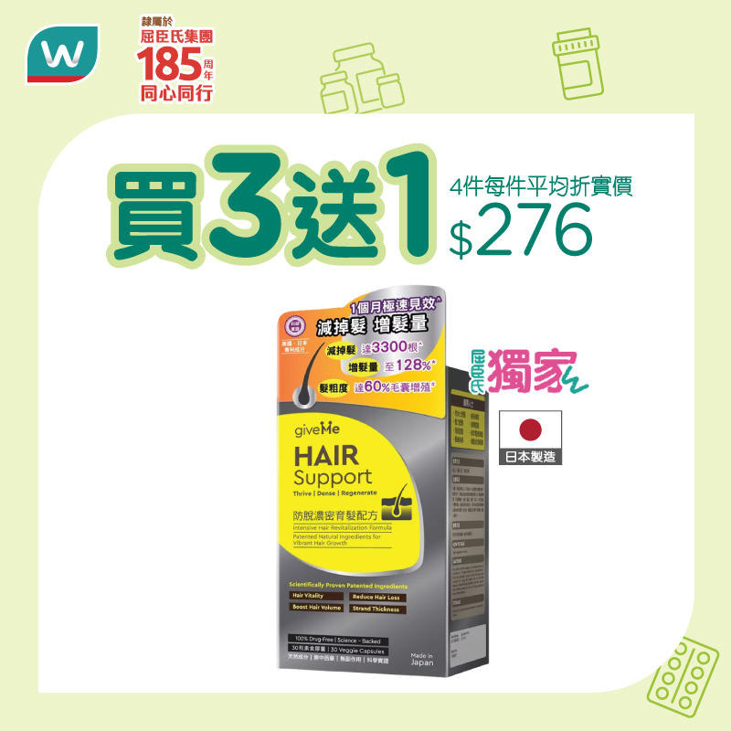 【屈臣氏】頭髮保健產品優惠 買滿 $450送$60優惠券(即日起至17/03)
