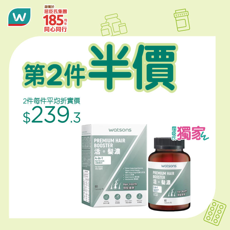 【屈臣氏】頭髮保健產品優惠 買滿 $450送$60優惠券(即日起至17/03)