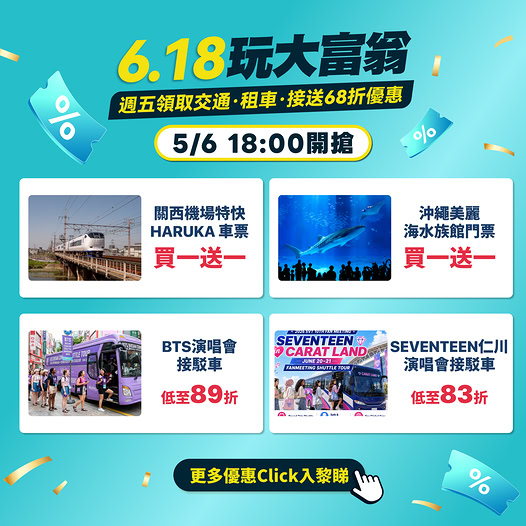 KKday 6.18 玩大富翁旅遊優惠活動