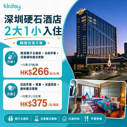 KKday 獨家 24h 快閃|深圳硬石親子酒店套票激抵 2 大 1 小入住包餐飲 + 兒童手作體驗